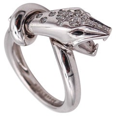 BOUCHERON Paris Bague serpent-Kaa en or blanc 18 carats avec diamants VS