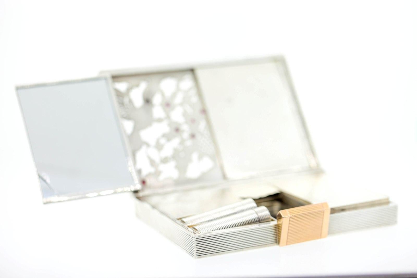 Boucheron Paris Silber Gold Kompakt Etui (Rundschliff)