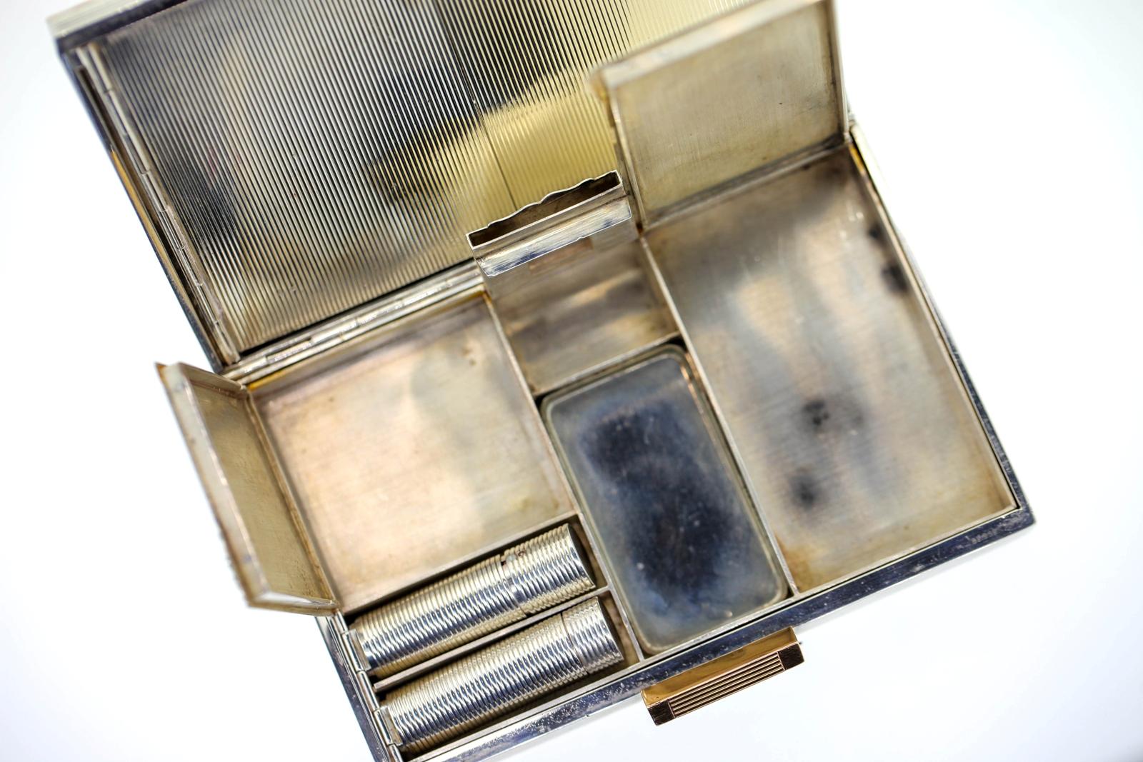 Art Deco Boucheron Paris Silver Gold Compact  Case