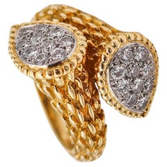 Boucheron Paris Toi Et Moi Serpent Boheme Ring 18Kt Gold with 1.01 Ctw Diamonds