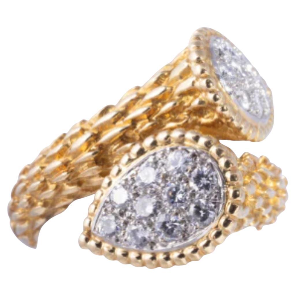 Boucheron Paris Toi et Moi Serpent Boheme Ring in 18K Yellow Gold with Diamonds