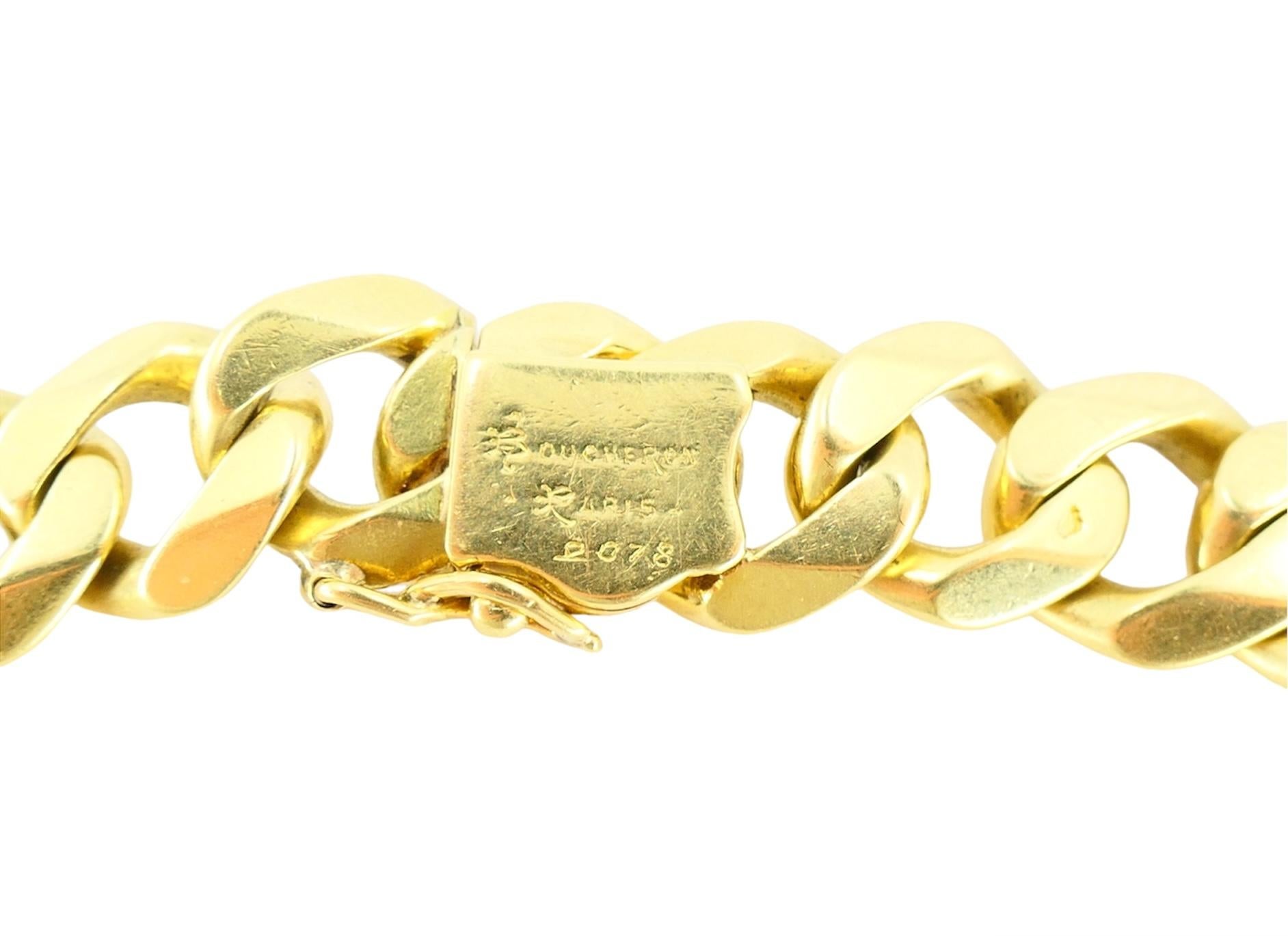 Boucheron Paris Vintage 18k Gold Curb Link Bracelet For Sale 1