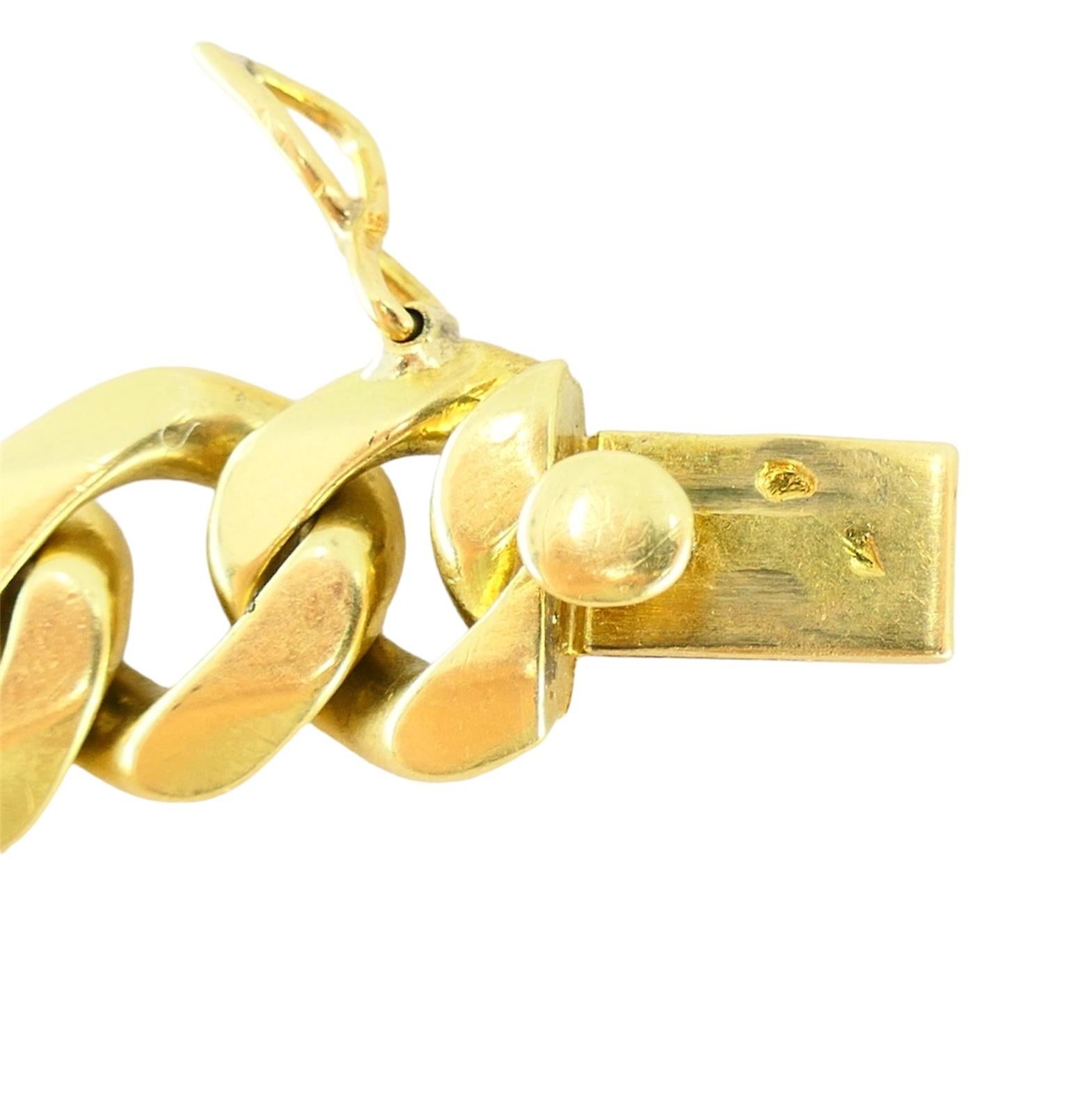 Boucheron Paris Vintage 18k Gold Curb Link Bracelet For Sale 2