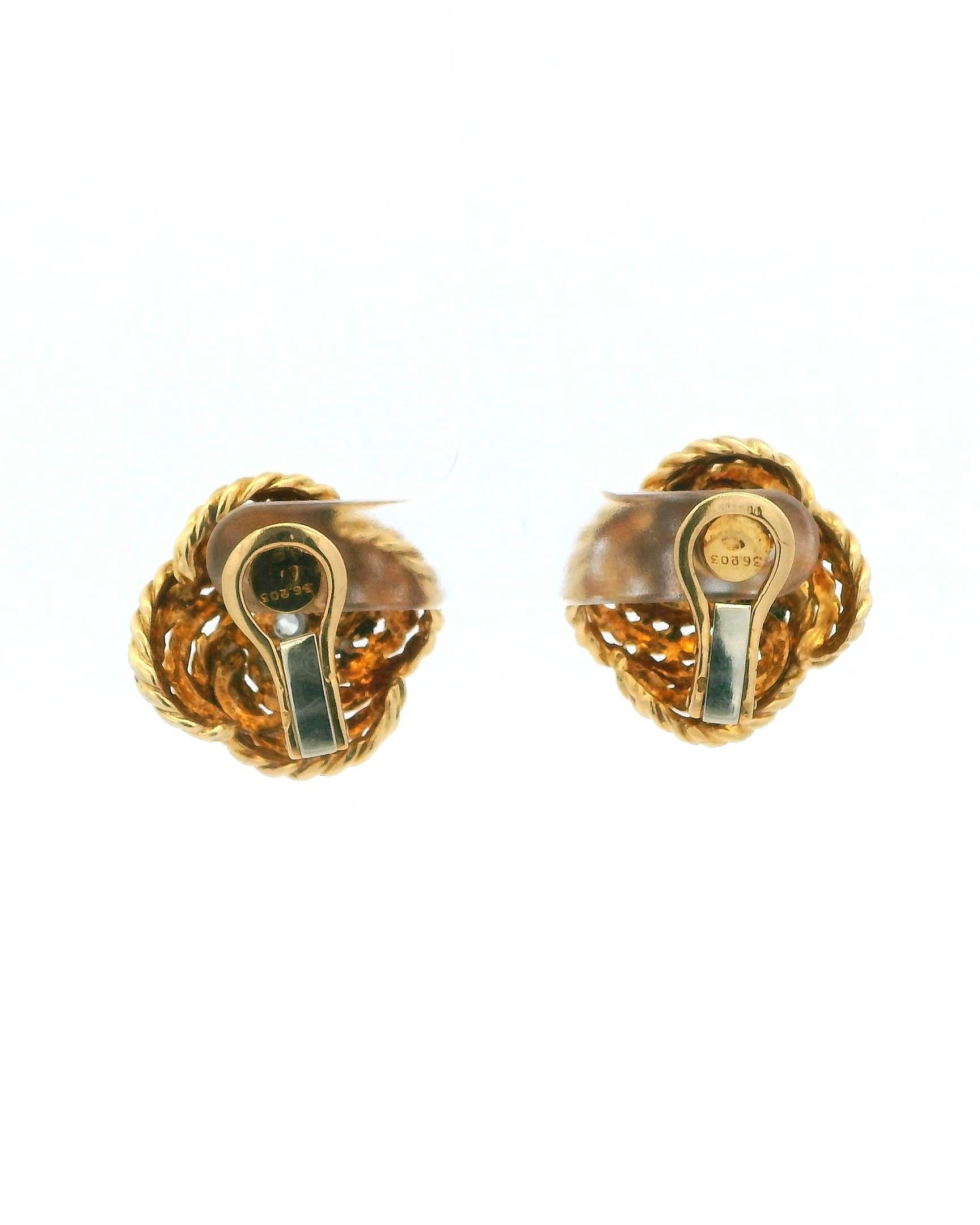 Pendientes Boucheron París Vintage Nudo Central Diamante en venta 1