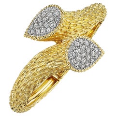 Boucheron París Vintage Serpiente Boheme Brazalete de oro con diamantes