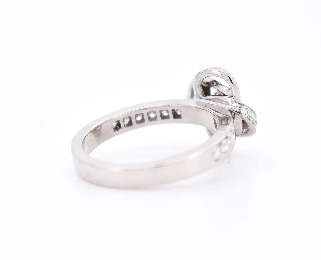 Women's Boucheron - Peony Collection - 18-Carat White Gold Ring with Diamonds For Sale