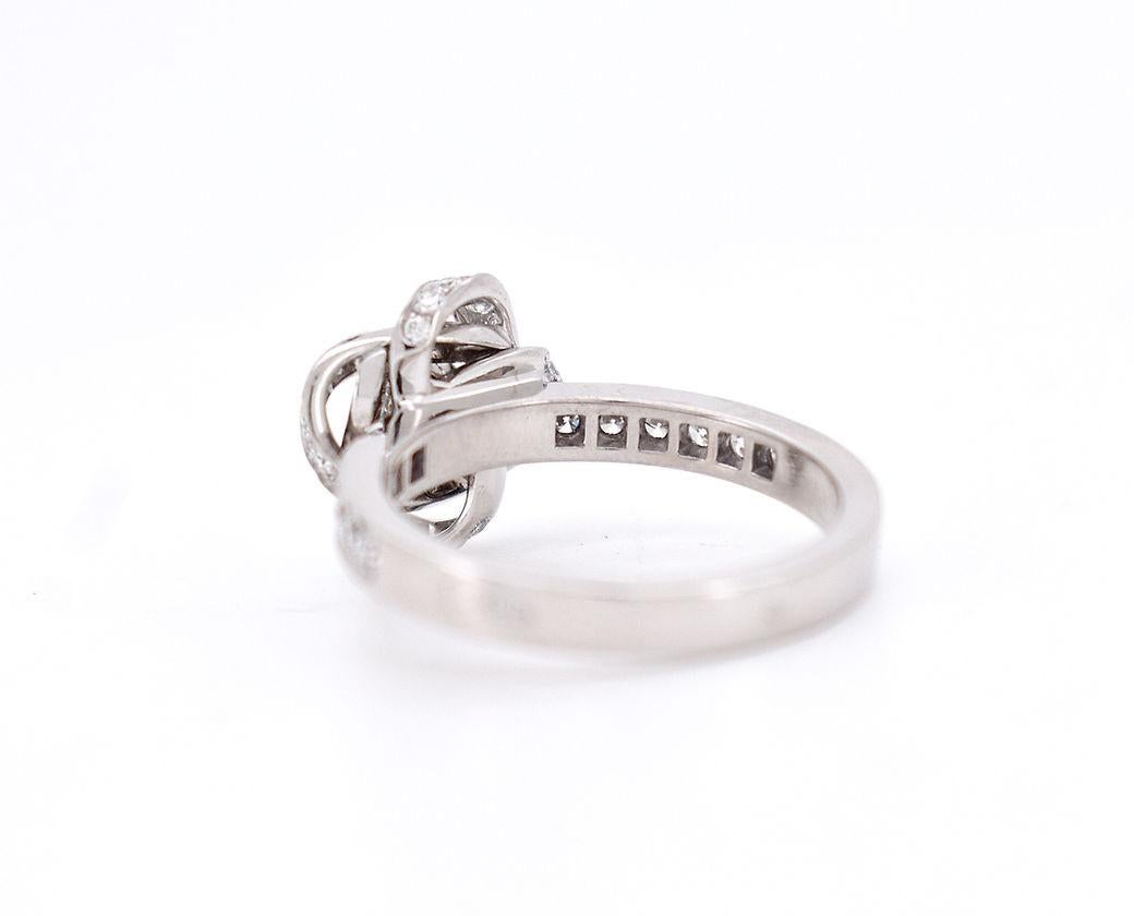 Boucheron - Peony Collection - 18-Carat White Gold Ring with Diamonds For Sale 1