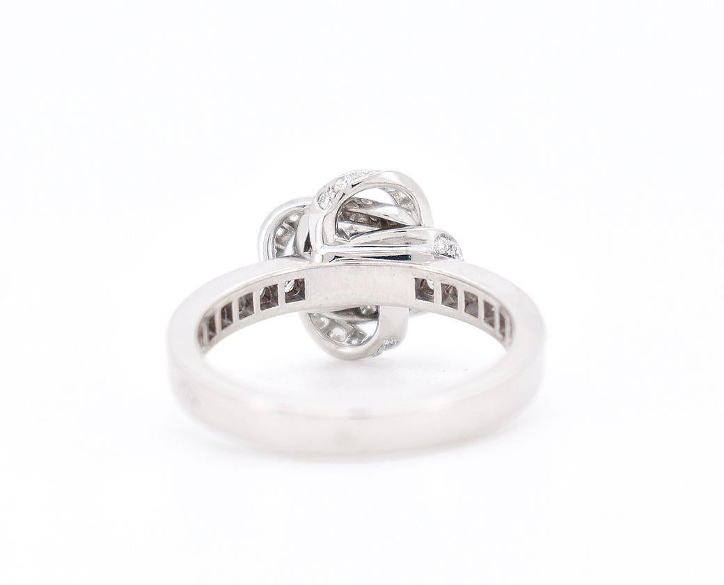 Boucheron - Peony Collection - 18-Carat White Gold Ring with Diamonds For Sale 2