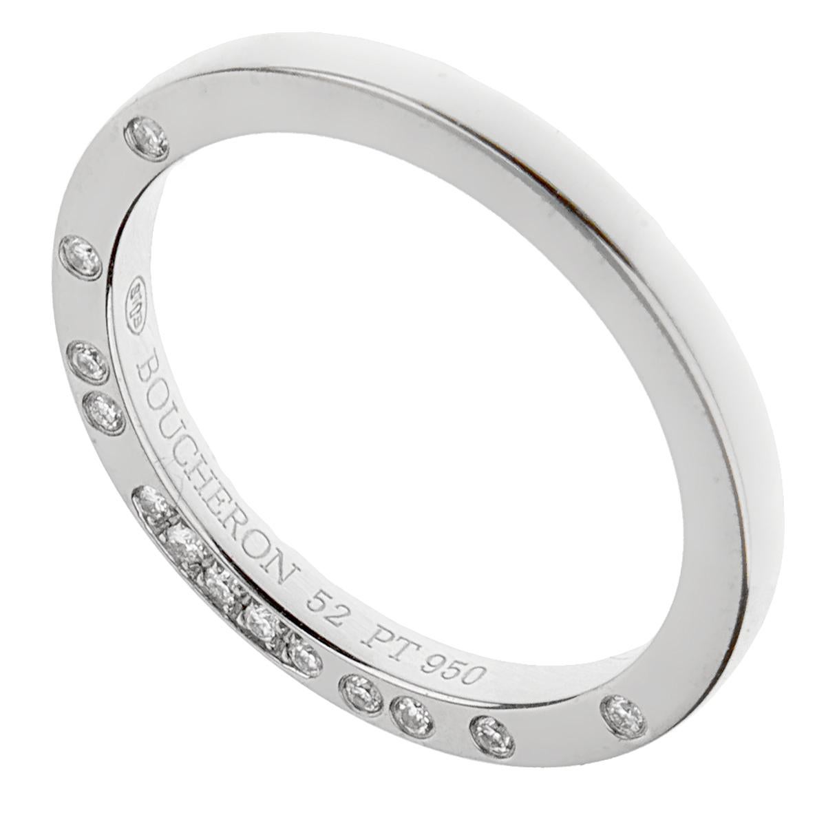 Round Cut Boucheron Platinum Diamond Band Ring For Sale