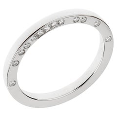 Boucheron, bague à anneau en platine et diamants taille 5 3/4