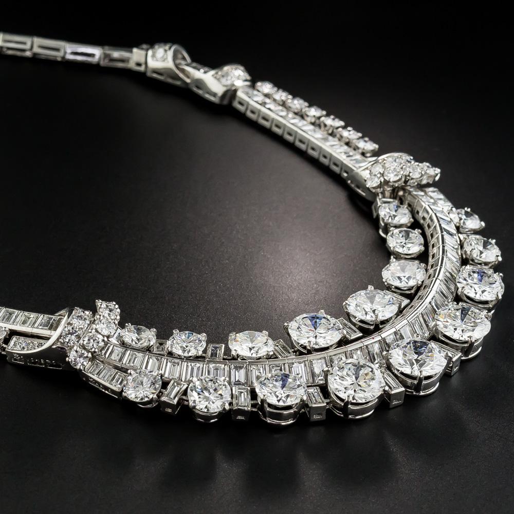 <p>From mid-century Paris, by one of the world's finest <em>joaillières</em> - Boucheron, comes this opulent, high-end, high-quality showpiece. Beautifully designed with the big sparkle up front, the 5 largest stones, together weighing 7.73 carats,