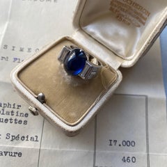 Boucheron Platinum Ring with Sapphire and Diamond