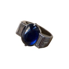 Boucheron Platinum Ring with Sapphire and Diamond