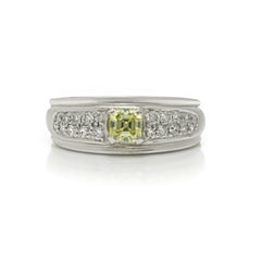 Boucheron Platinum & White Gold Ring with Fancy Yellow Diamonds