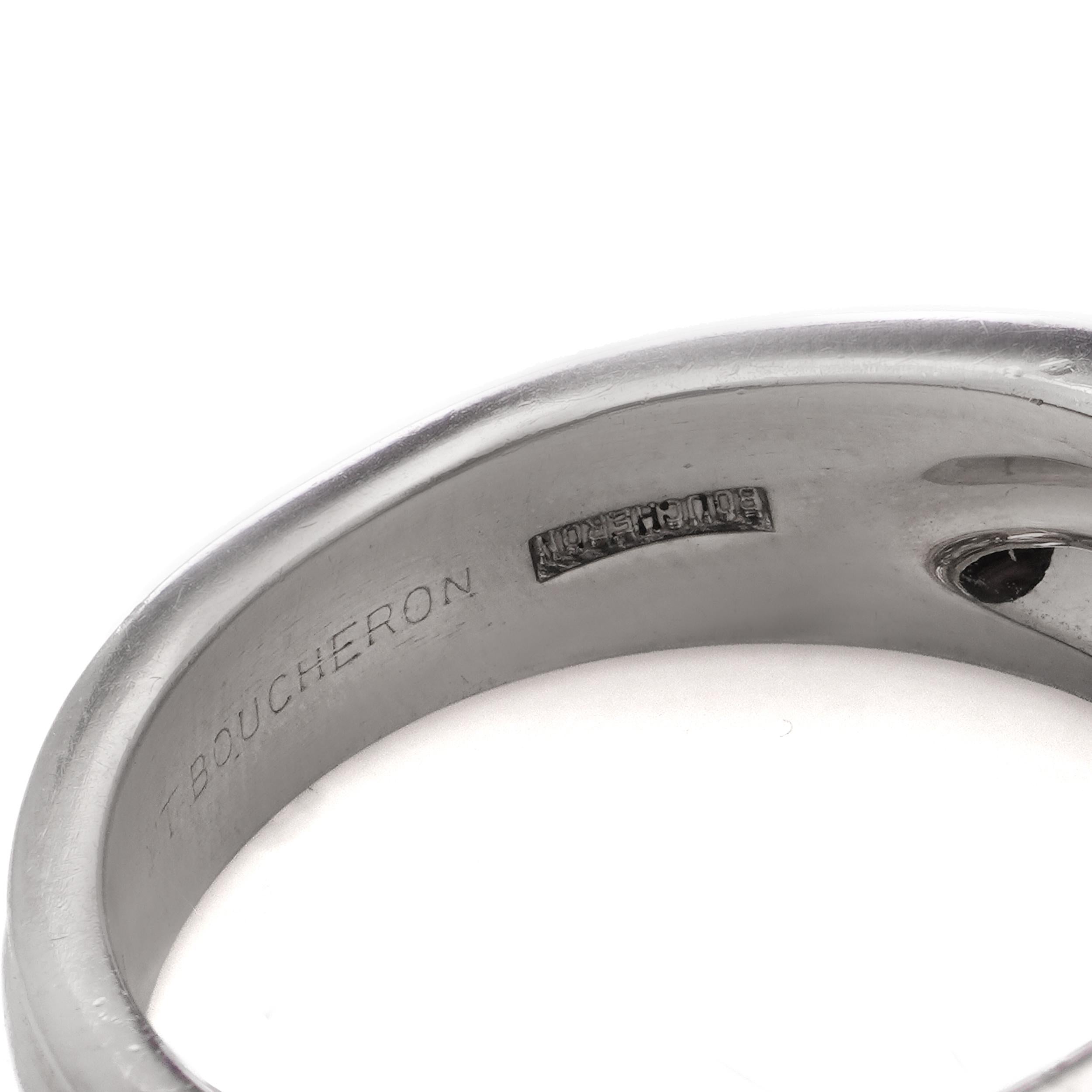 Women's Boucheron Platinum & White Gold Ring with Fancy Yellow Diamonds For Sale