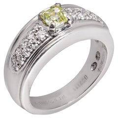 Boucheron Platinum & White Gold Ring with Fancy Yellow Diamonds