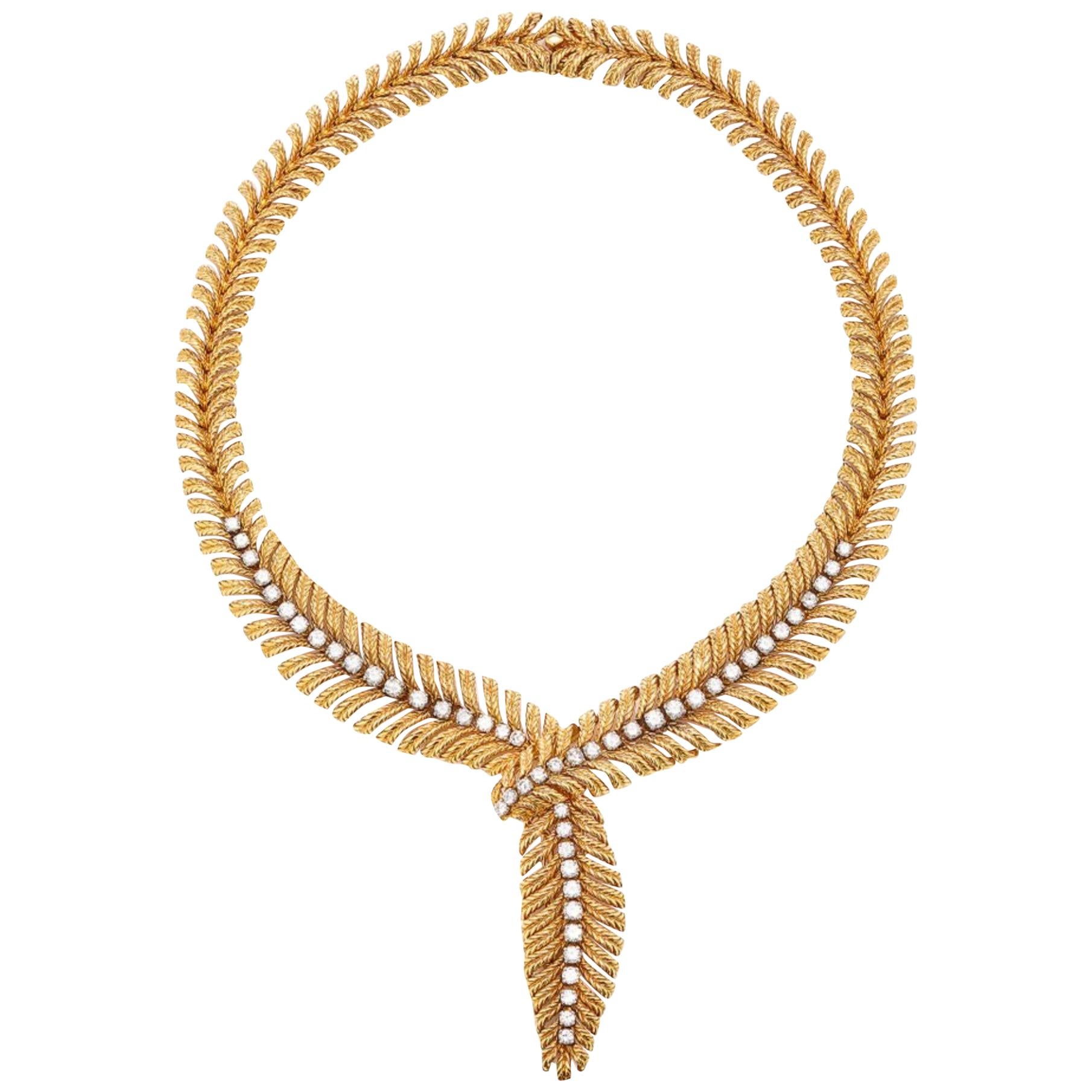 Boucheron Plume De Paon Diamond Feather Necklace