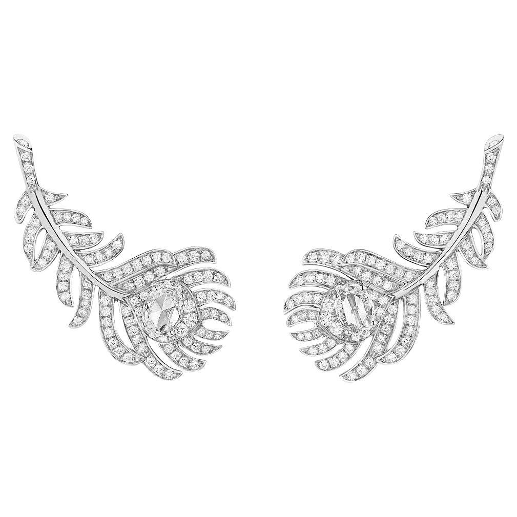 Orecchini Boucheron Plume de Paon in oro bianco 18 carati