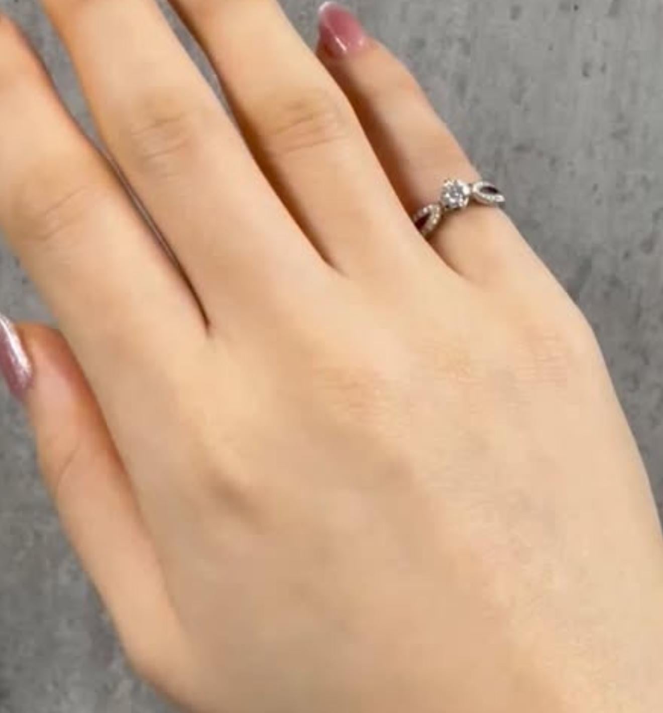 Bague Boucheron Pont De Paris solitaire diamant 0,30 carat GIA G-VS2-Ex US 3 1/2 en vente 7