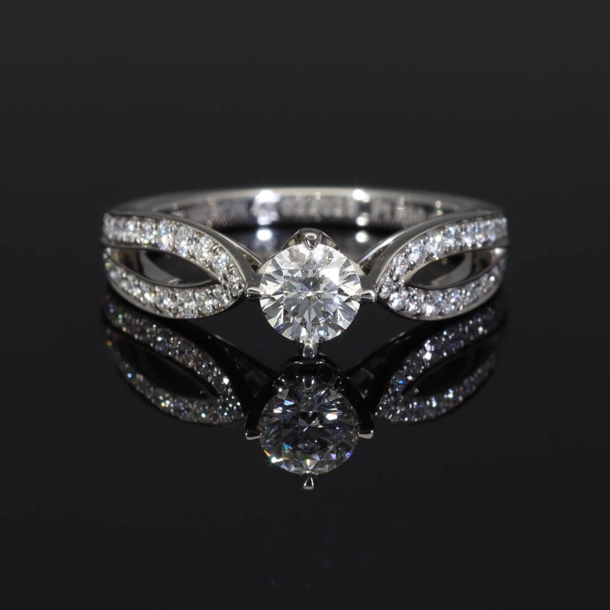 Bague Boucheron Pont De Paris solitaire diamant 0,30 carat GIA G-VS2-Ex US 3 1/2 en vente 4