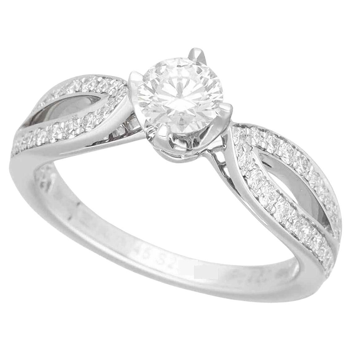Boucheron Pont De Paris Solitaire Diamond 0.30ct GIA G-VS2-Ex Ring US 3 1/2