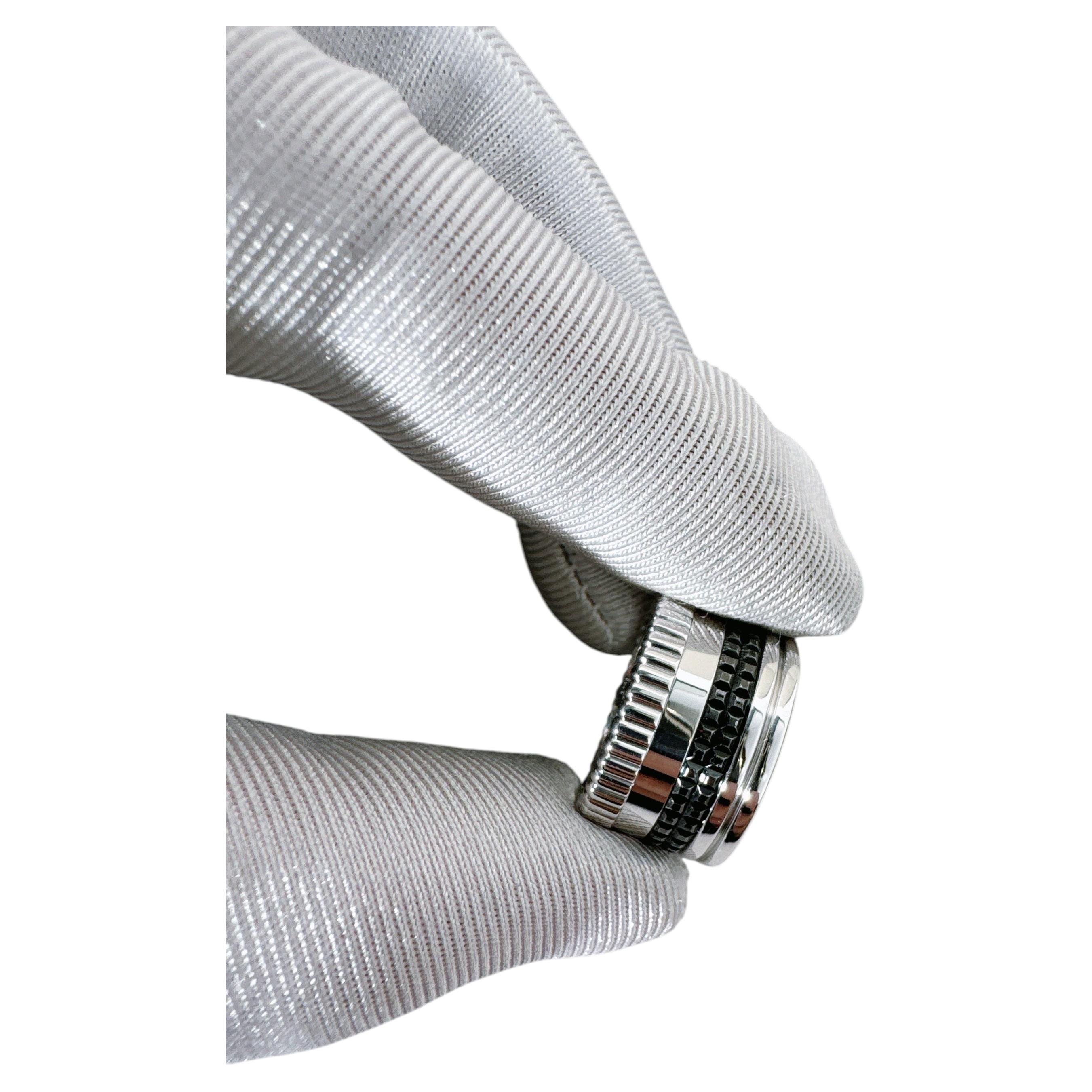 Anillo grande Boucheron Quatre Black Edition Oro blanco PVD negro US 5 en venta