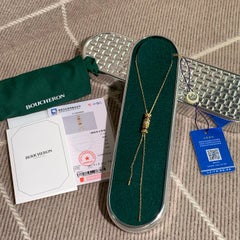 Boucheron Quatre Classique 18K Gold Pendant Tassel Necklace Ceramic Diamond