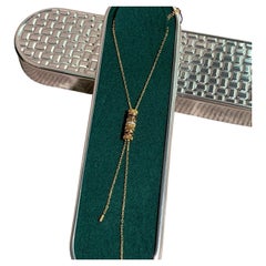 Boucheron Quatre Classique 18K Gold Pendant Tassel Necklace Ceramic Diamond