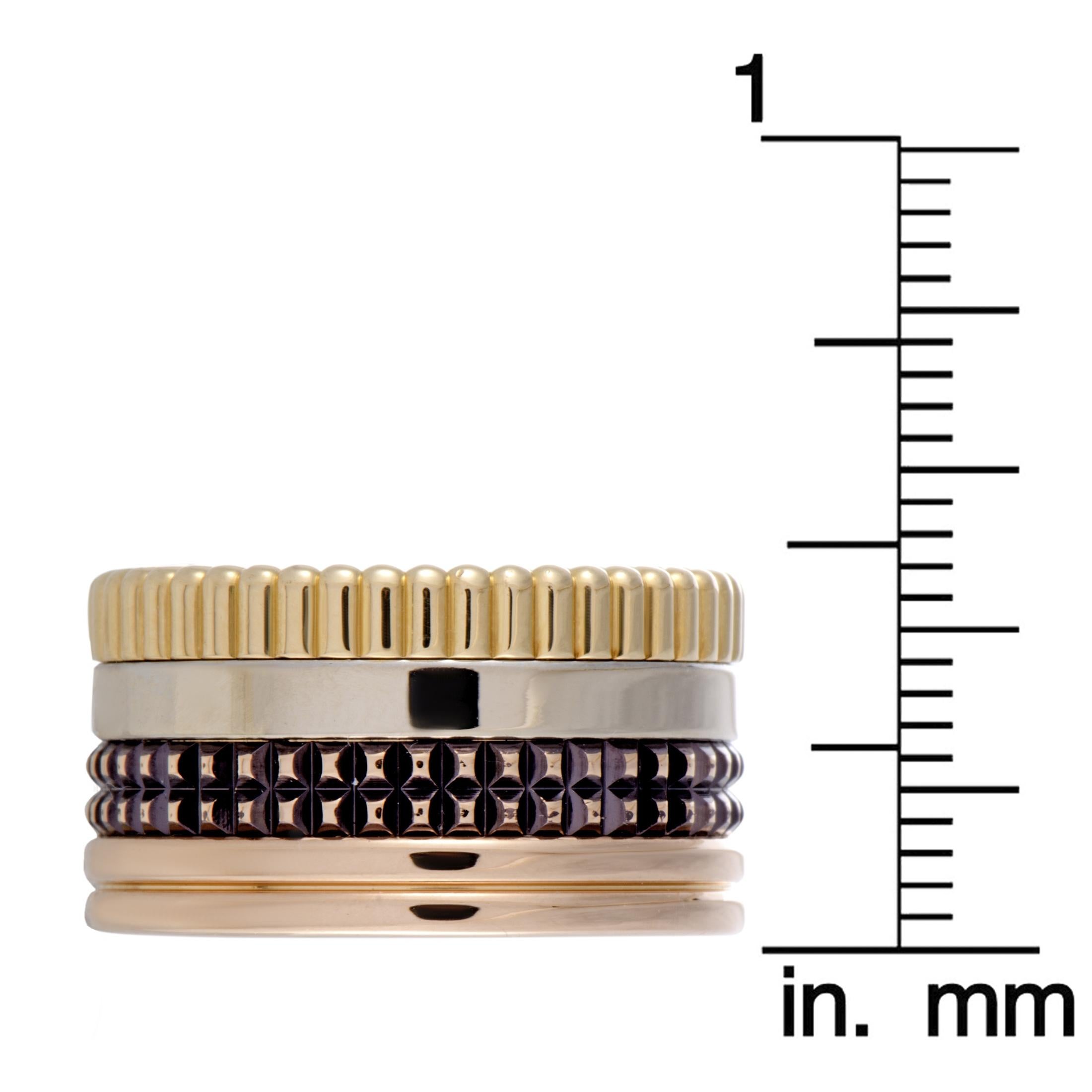 Boucheron Quatre Classique 18K Yellow White & Rose Gold & Brown Rhodium B& Ring 2
