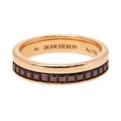 Boucheron Quatre Classique Brown PVD 18K Rose Gold Wedding Band Ring Size 48