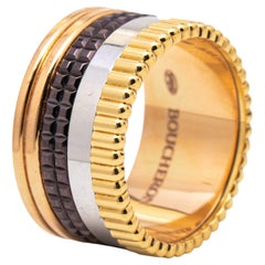 Boucheron Quatre Classique Brown PVD 18K Three Tone Gold Large Ring Size 54