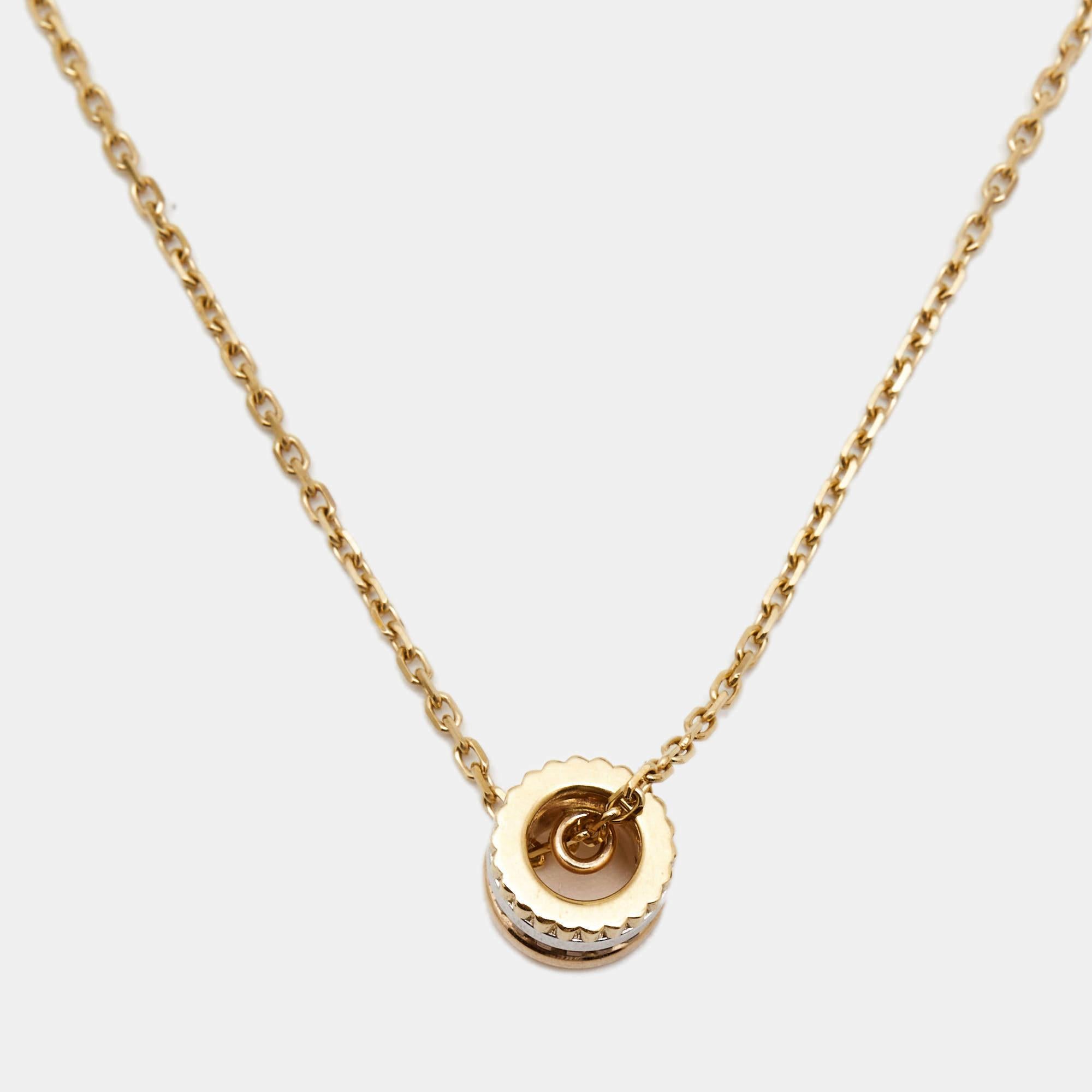 Boucheron's Quatre collection beautifully presents the spirit of the brand, exemplifying craftsmanship and an intricate play of textures and gold. The very collection gifts us this stellar necklace, which has a pendant arranged in 18k white, yellow,