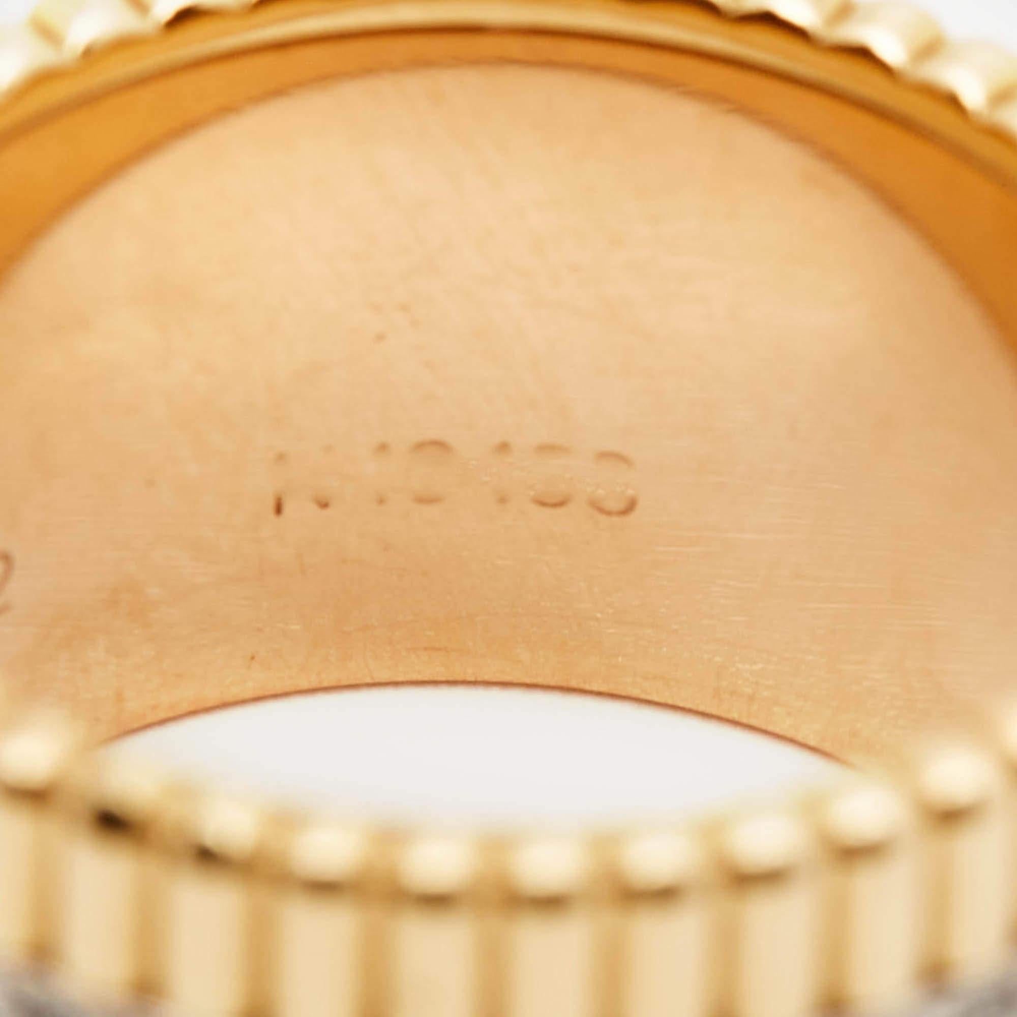 Boucheron Quatre Classique Diamonds PVD Bague en or 18 carats trois tons Taille 52 en vente 2