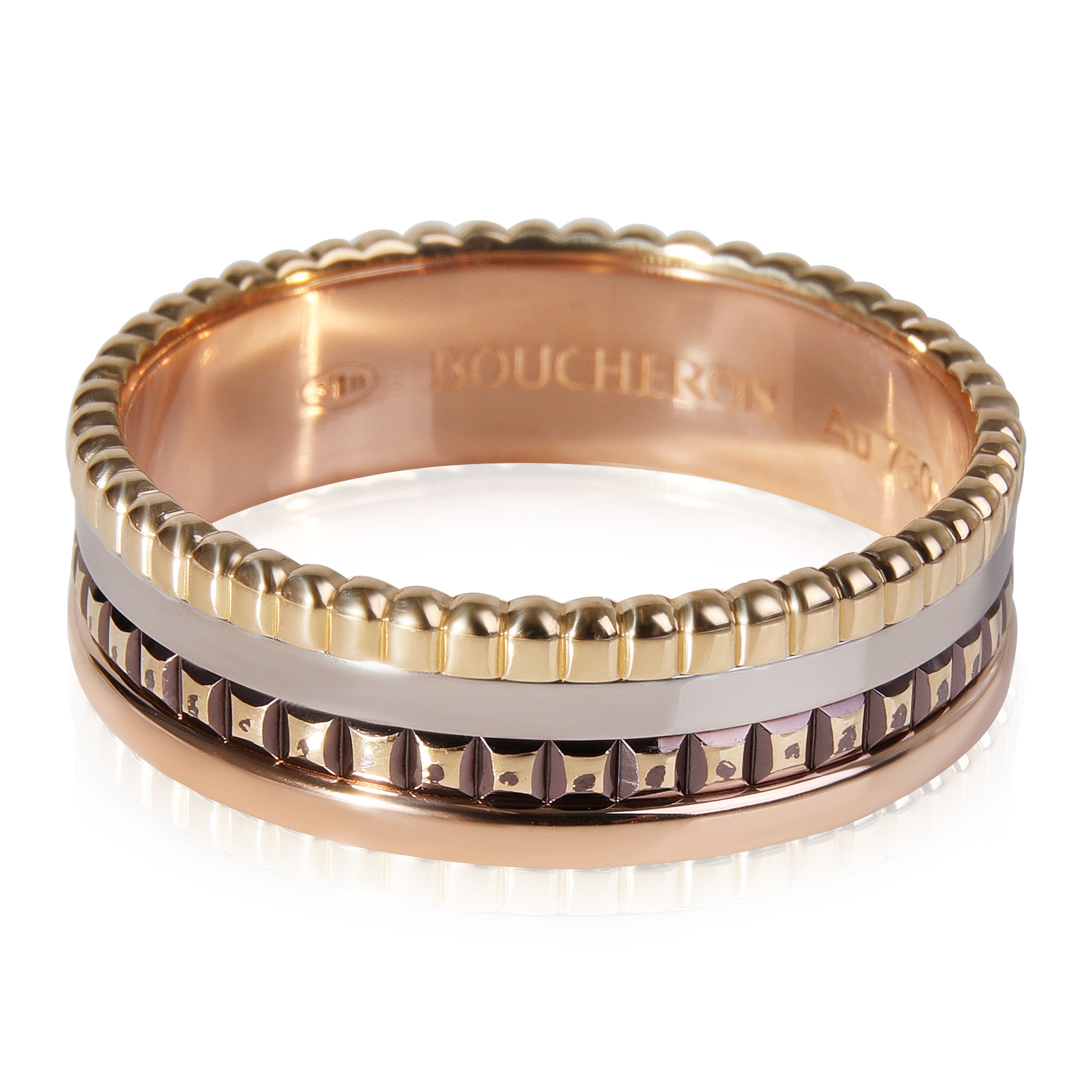 Boucheron Quatre Classique Small Ring in 18k 3 Tone Gold For Sale at  1stDibs | boucheron quatre ring, خاتم بوشرون, boucheron ring