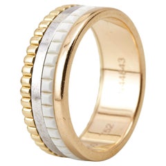 Boucheron Quatre Classique White Edition Ceramic 18k Three Tone Gold Ring Size 5