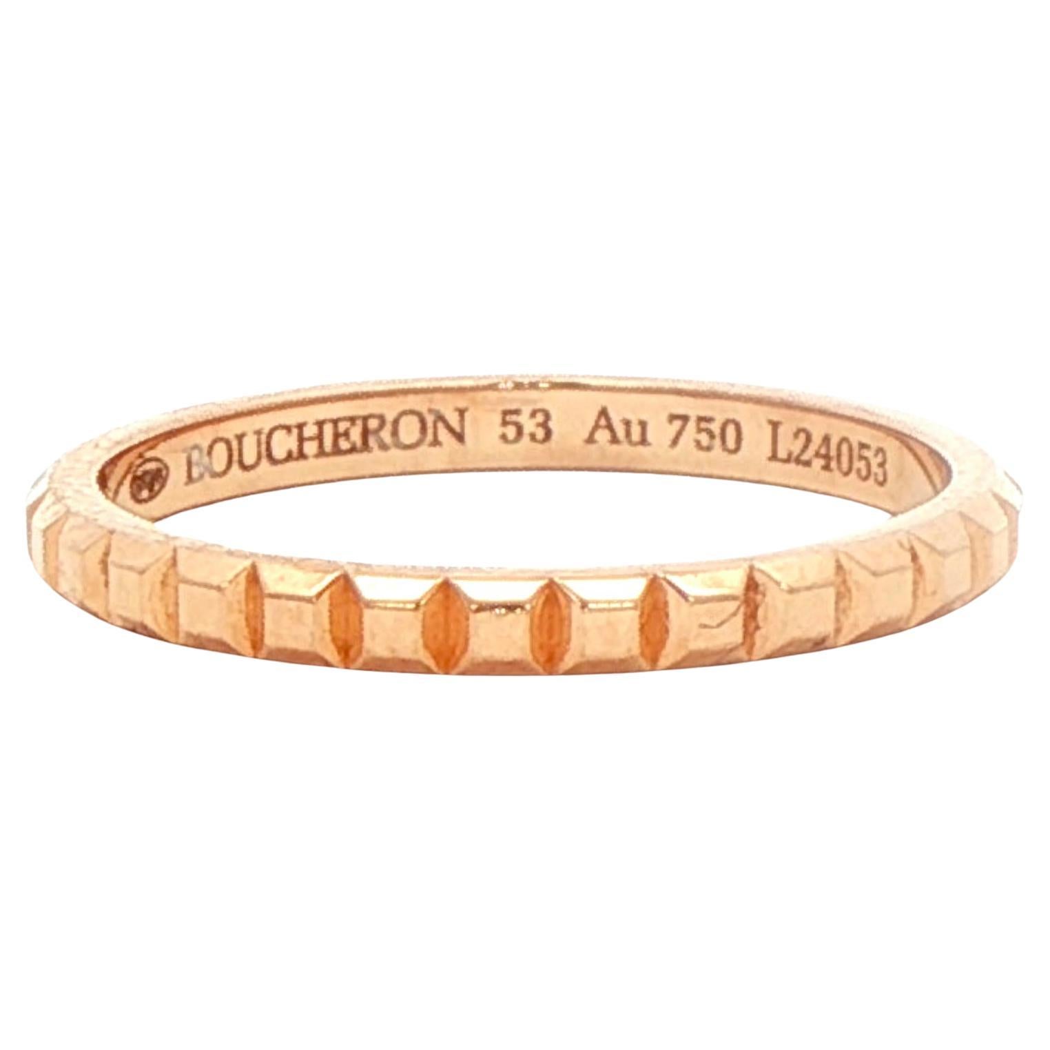 Boucheron Quatre Clou de Paris Mini Wedding Band Ring Rose Gold
