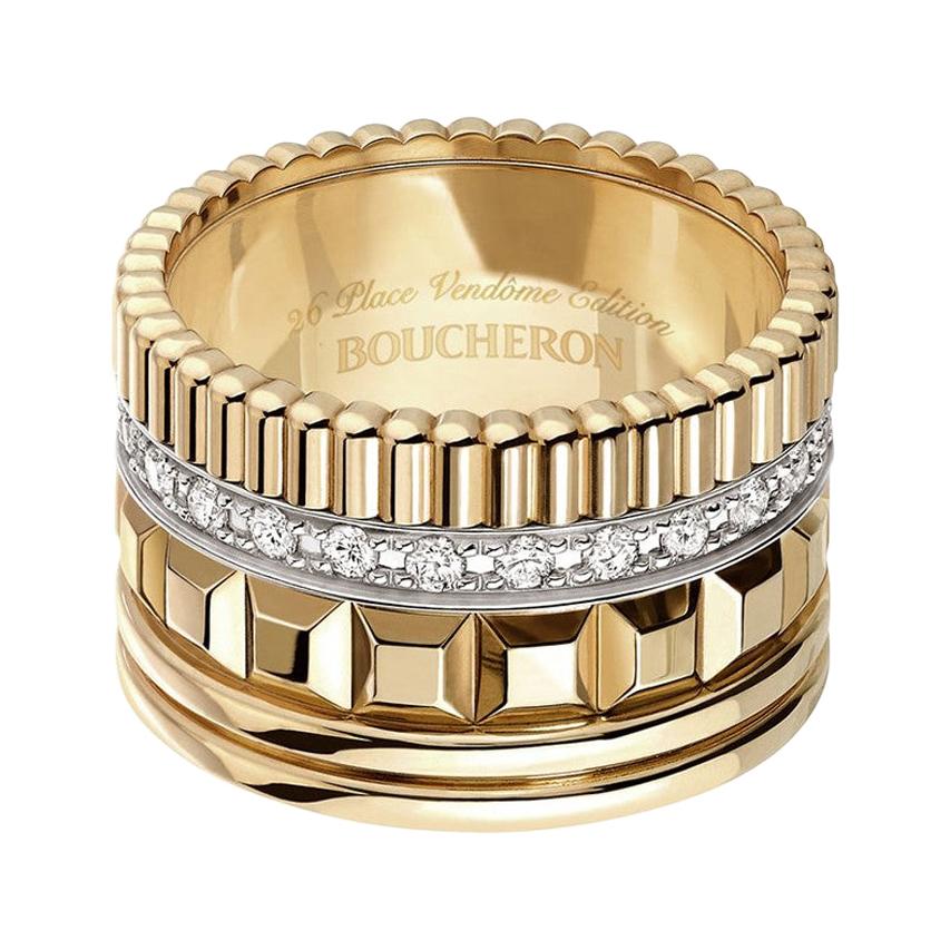 Boucheron Quatre Radiant 18k Rose Gold & White Gold Diamond Ring