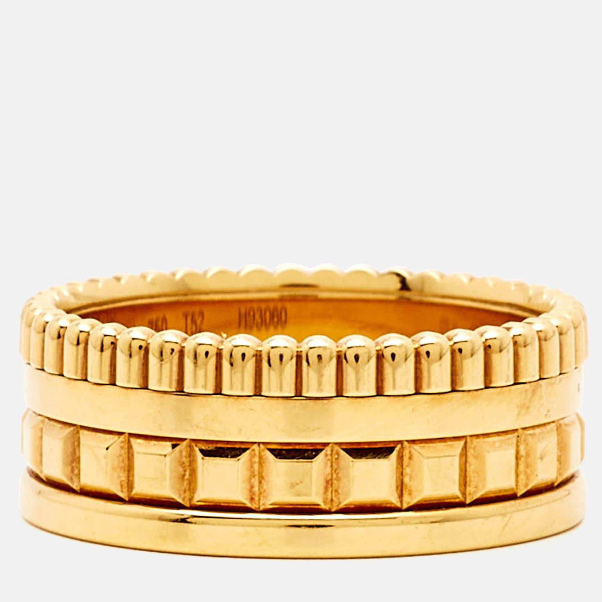 Contemporary Boucheron Quatre Radiant Edition 18K Yellow Gold Band Ring 52