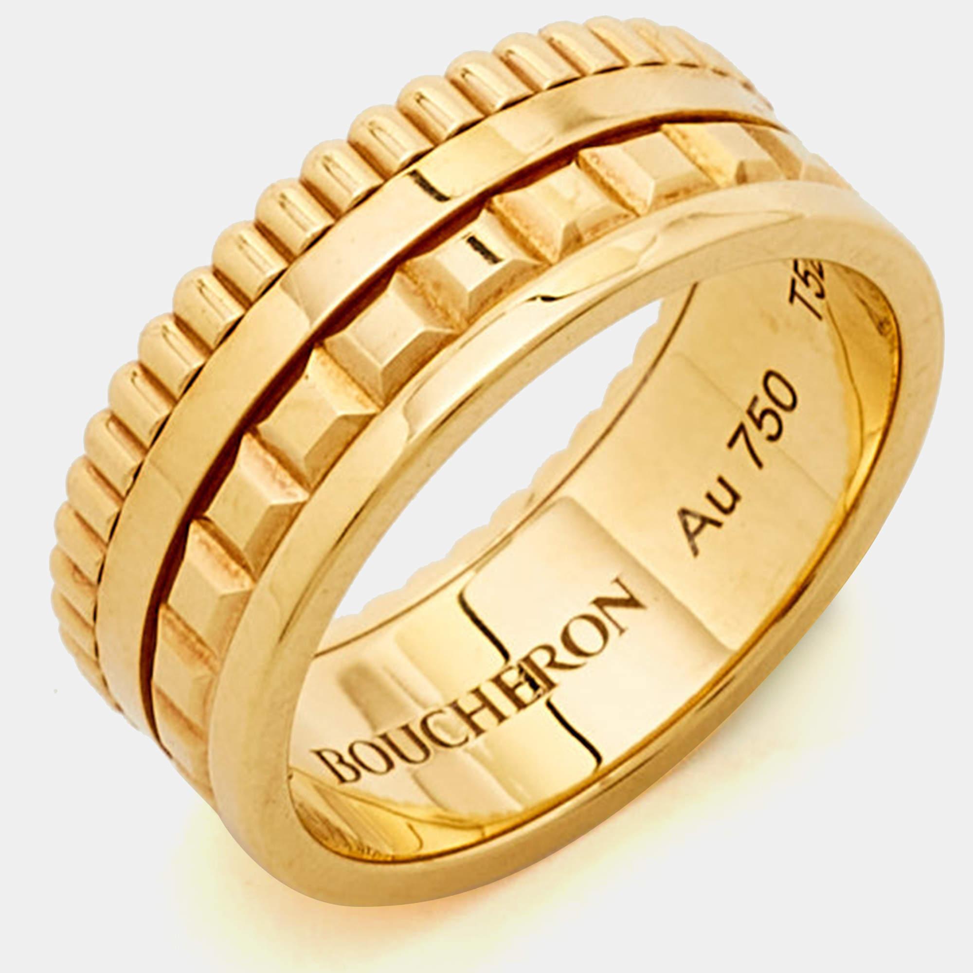 Women's Boucheron Quatre Radiant Edition 18K Yellow Gold Band Ring 52