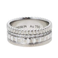 Boucheron Quatre Radiant Edition Diamond 18K White Gold Small Ring Size 51