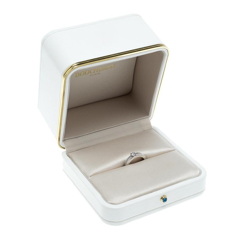 Boucheron Quatre Radiant Edition Solitaire Pave Diamonds And White Gold Ring Damen