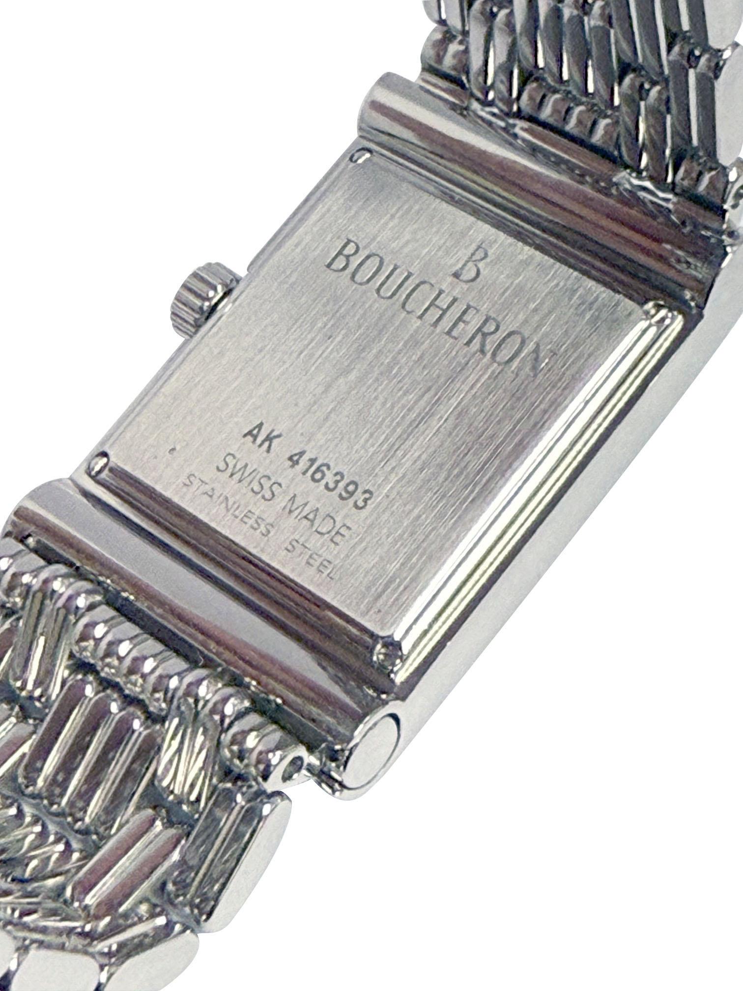 Boucheron Reflect Midsize Steel Quartz Wrist Watch Unisexe en vente