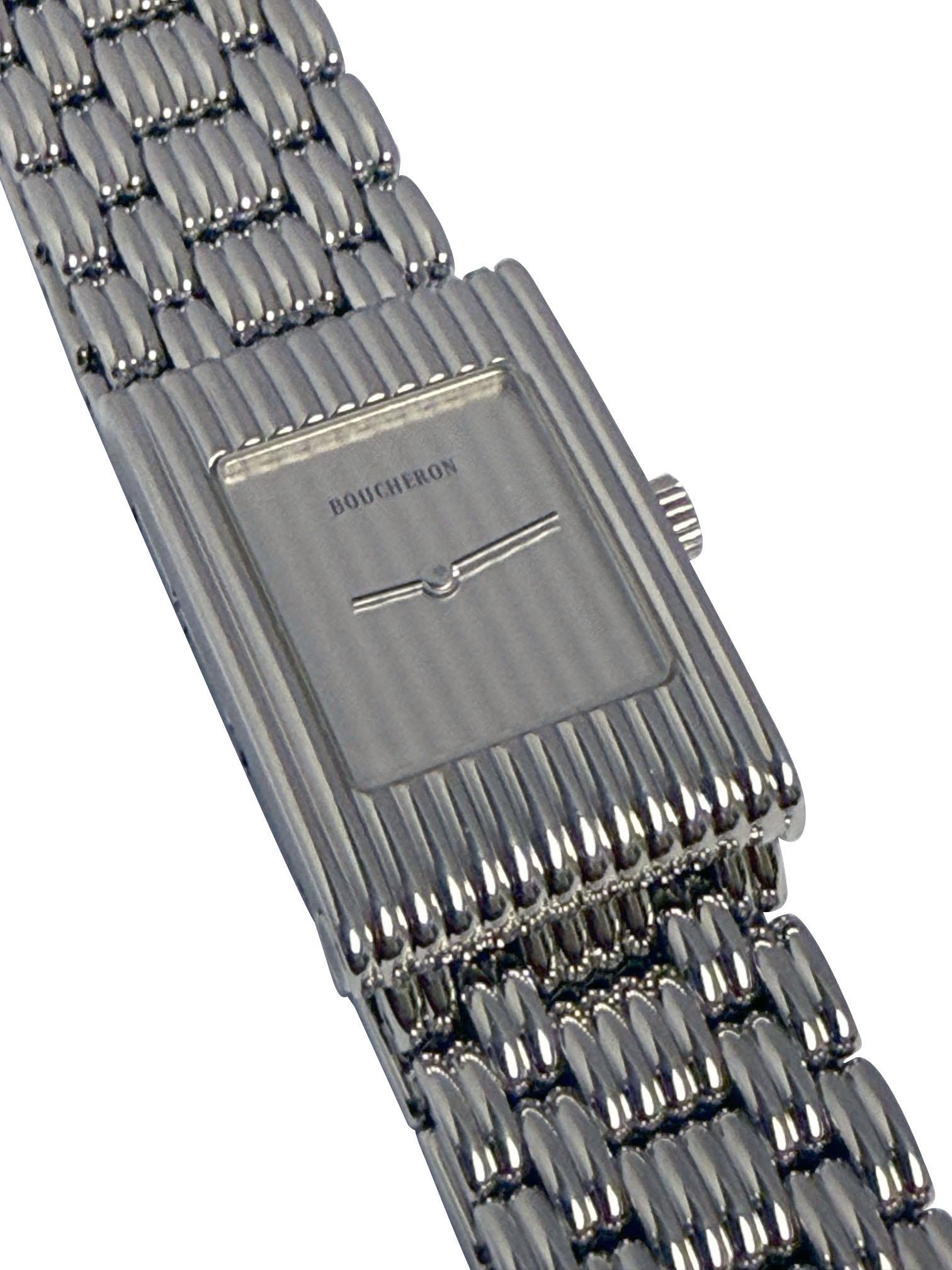 Boucheron Reflect Midsize Steel Quartz Wrist Watch en vente 1