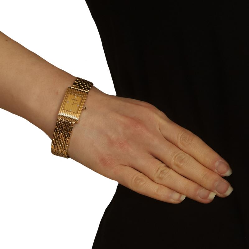 Mixed Cut Boucheron Reflet Small Ladies Wristwatch Yellow Gold 18k Quartz 3 Bands 1Yr Wnty For Sale