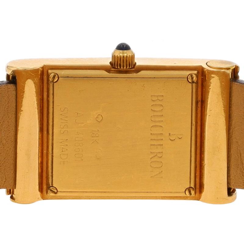 Boucheron Reflet Small Ladies Wristwatch Yellow Gold 18k Quartz 3 Bands 1Yr Wnty 2