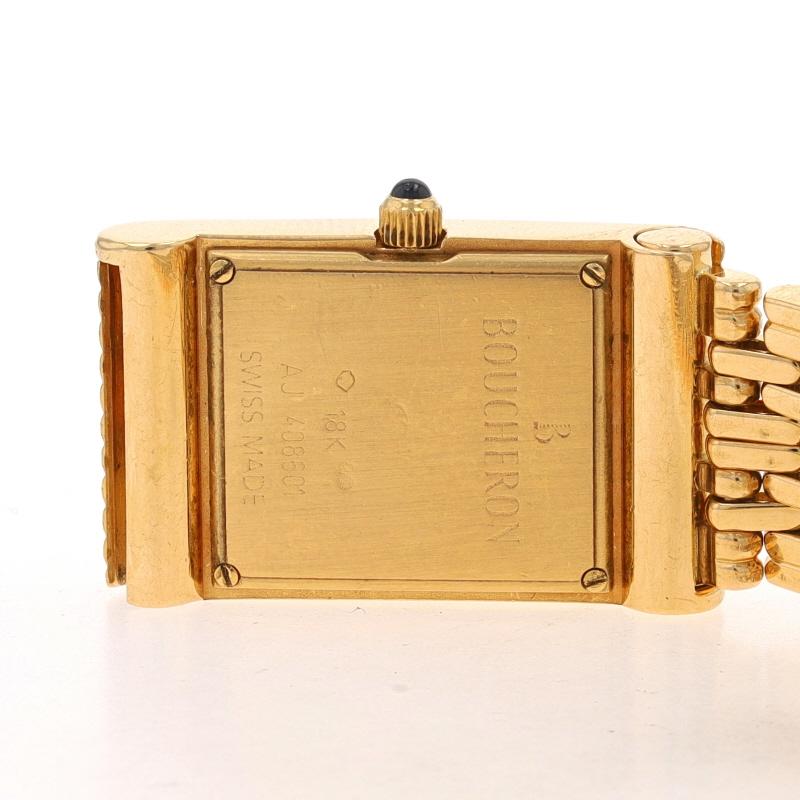 Boucheron Reflet Kleine Damenarmbanduhr Gelbgold 18k Quarz 3 Bänder 1Yr Münze im Angebot 5