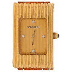 Boucheron Reflet Kleine Damenarmbanduhr Gelbgold 18k Quarz 3 Bänder 1Yr Münze