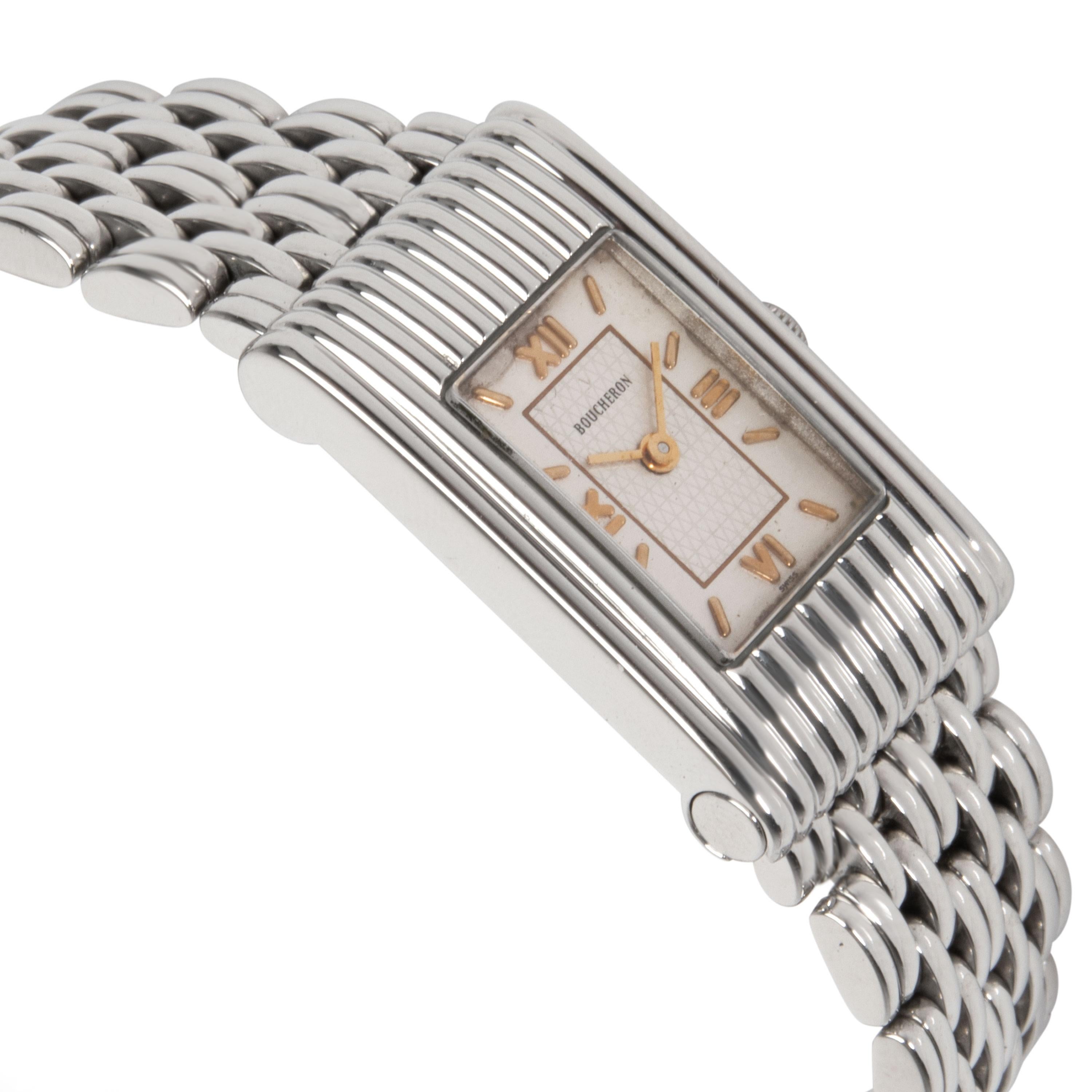 Boucheron Reflet WA030501 Women's Watch in Stainless Steel In Excellent Condition In New York, NY