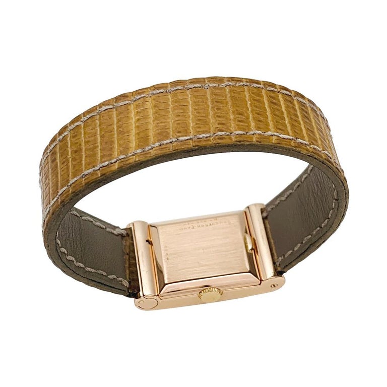 Boucheron "Reflet" Watch, Rose Gold and Leather Bracelet at 1stDibs