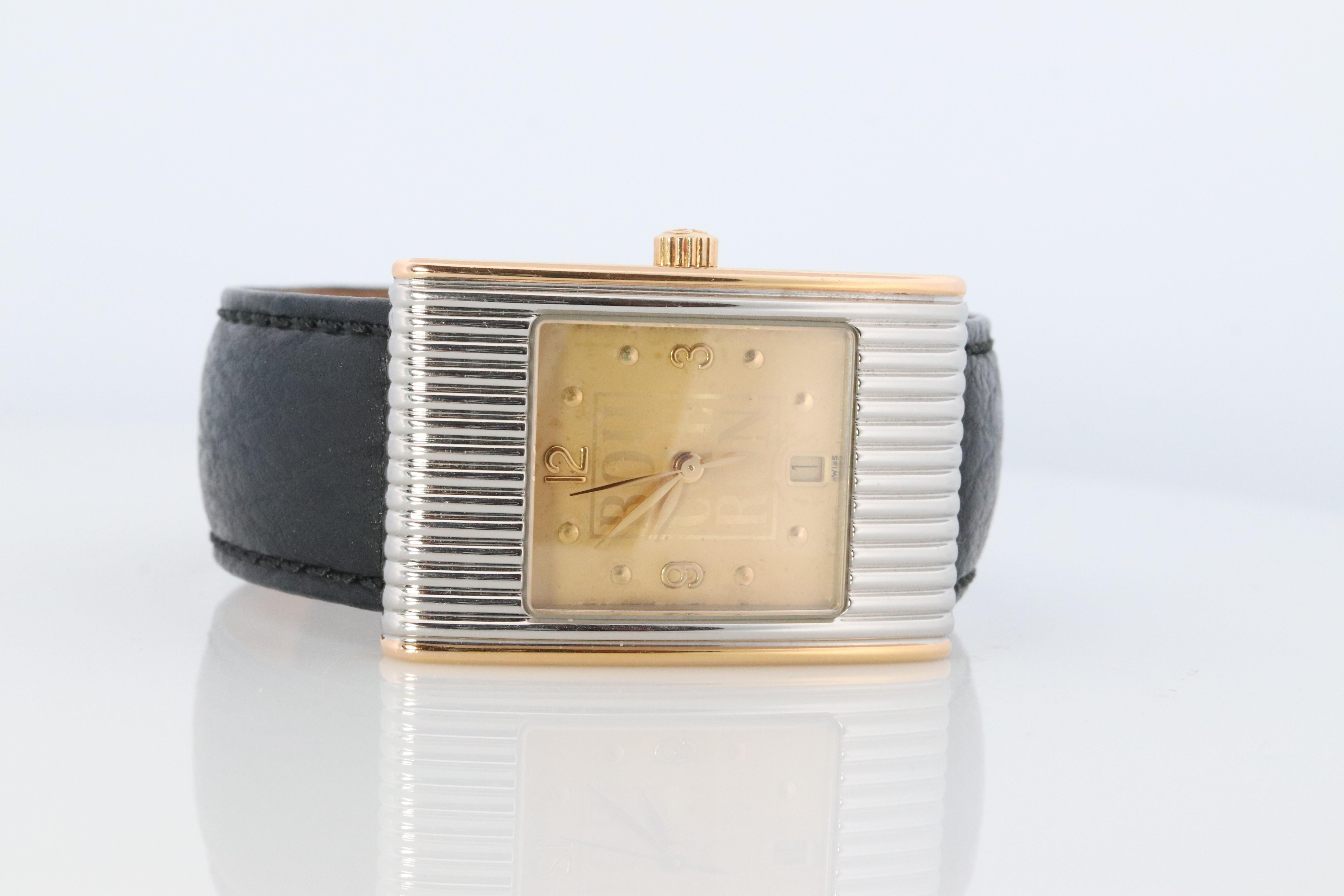 Boucheron Reflet Watch. Vintage Boucheron XL AH 38184 Stainless Steel In Good Condition For Sale In Port Charlotte, FL